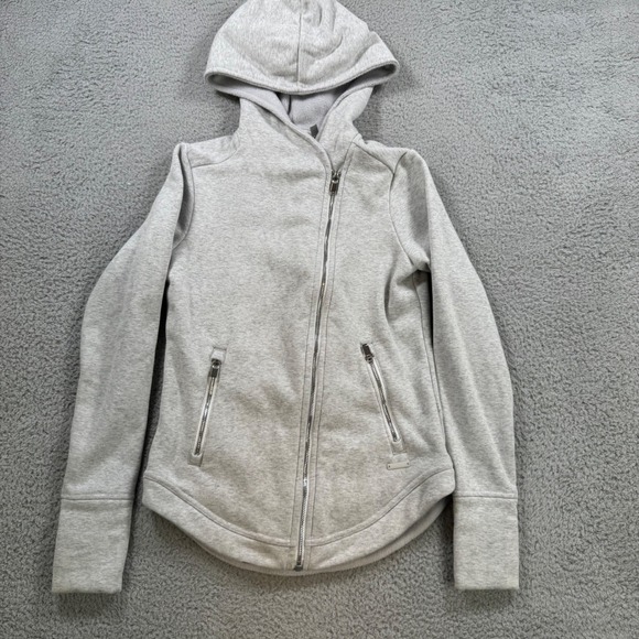Athleta Tops - Athleta‎ Gray Full Zip Hoodie Sweatshirt Jacket Athleisure Womens XXS